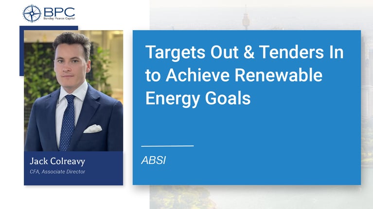 ABSI - Targets Out & Tenders In to Achieve Renewable Energy Goals