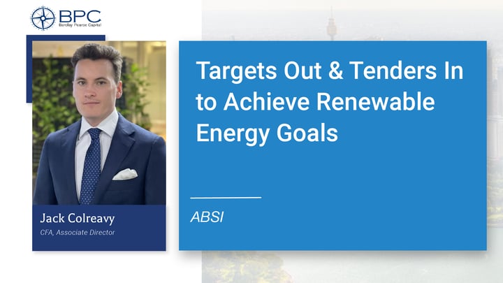 ABSI - Targets Out & Tenders In to Achieve Renewable Energy Goals