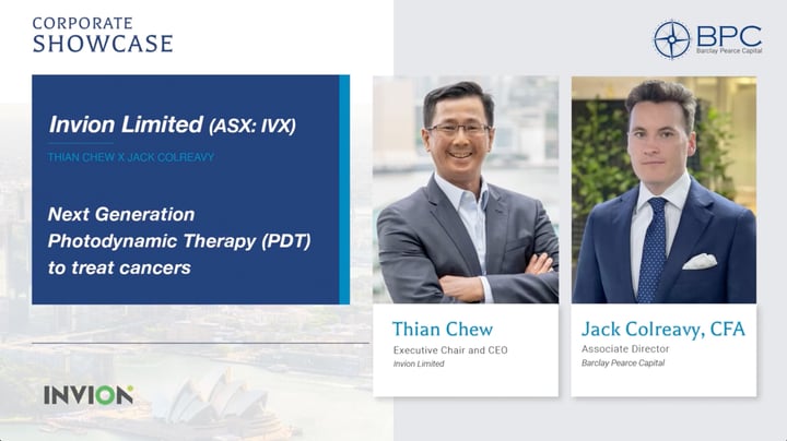 Invion Limited (ASX:IVX) Interview - Next-generation Photodynamic Therapy(PDT) to treat cancer.