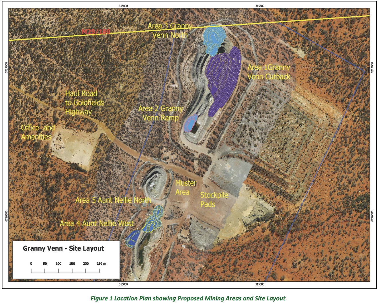 Figure 1 Location Plan showing Proposed Mining Areas and Site Layout