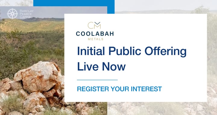 Coolabah Metals: IPO is now OPEN for subscription.