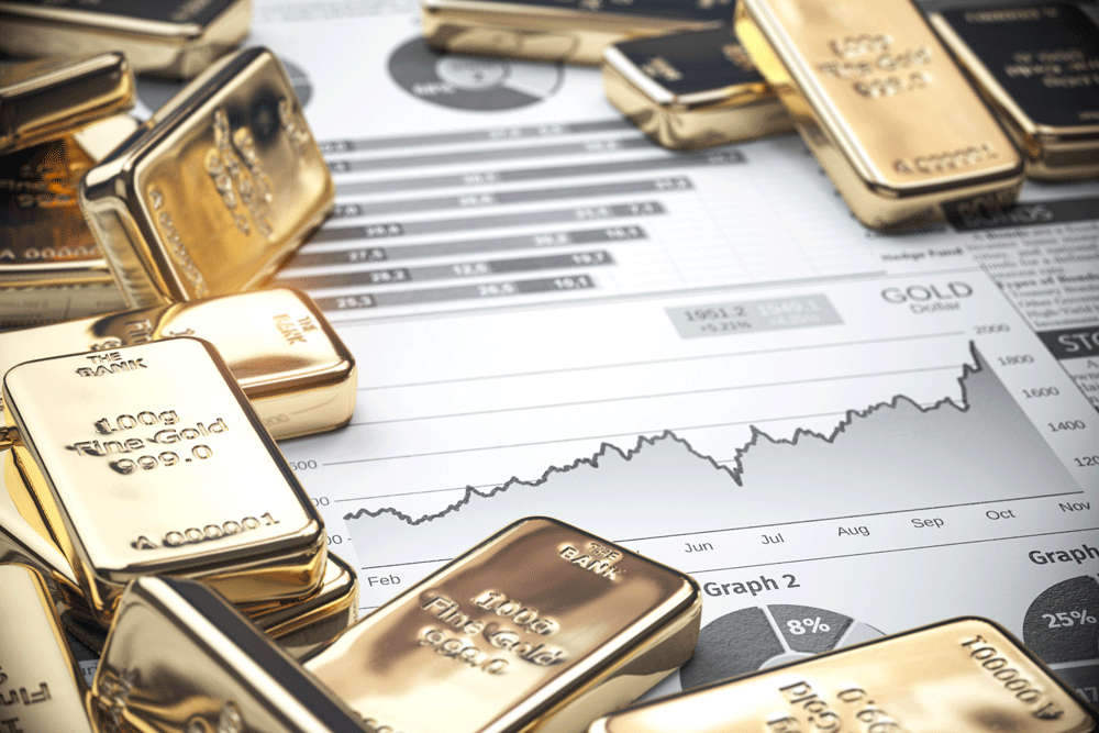 growth-of-gold-on-stock-market-concept-g