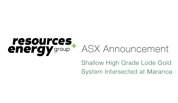Resources and Energy Group (ASX:REZ) - Shallow High Grade Lode Gold System Intersected at Maranoa