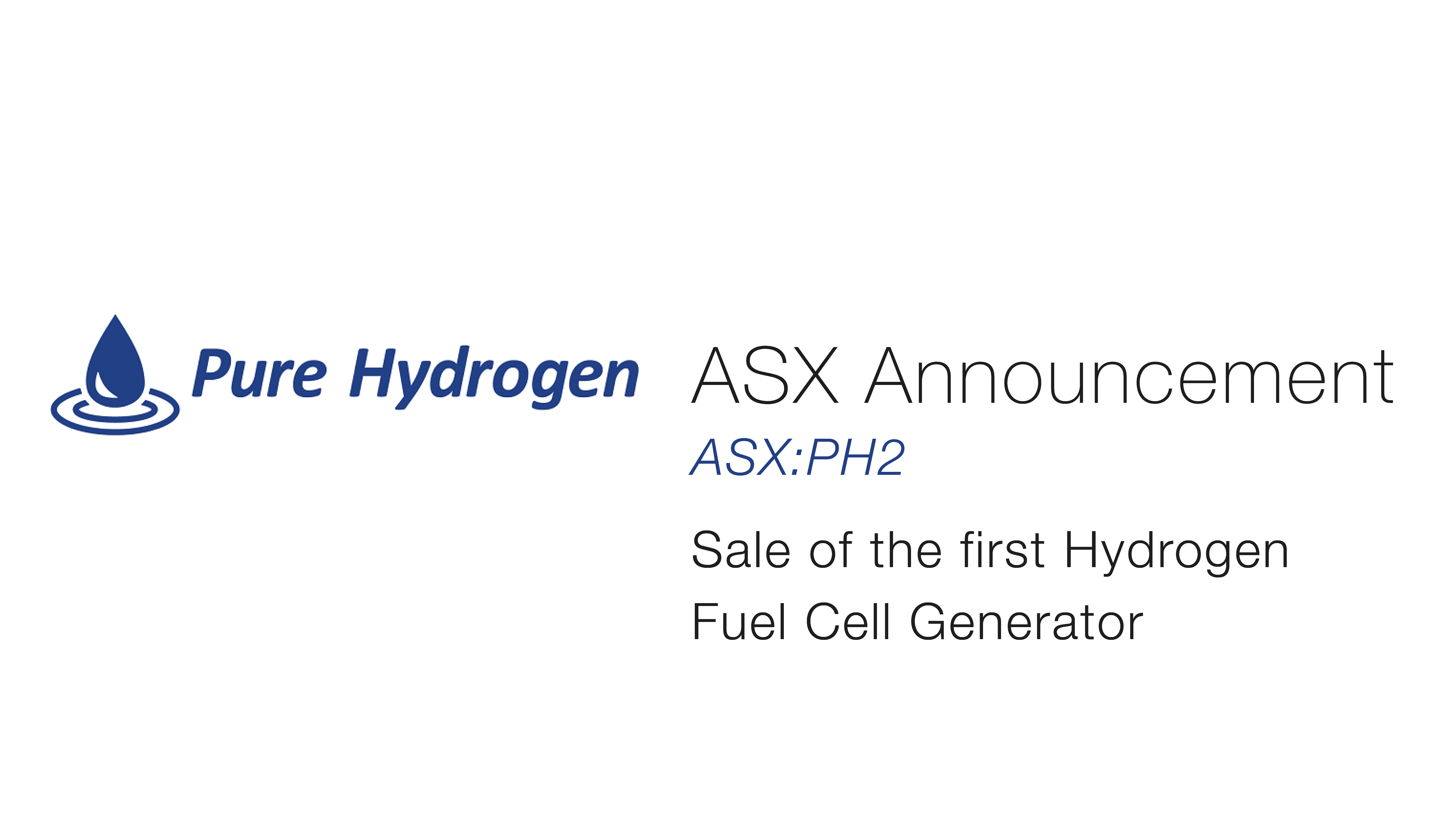 First Hydrogen Fuel Cell Generator Sale to PICAC